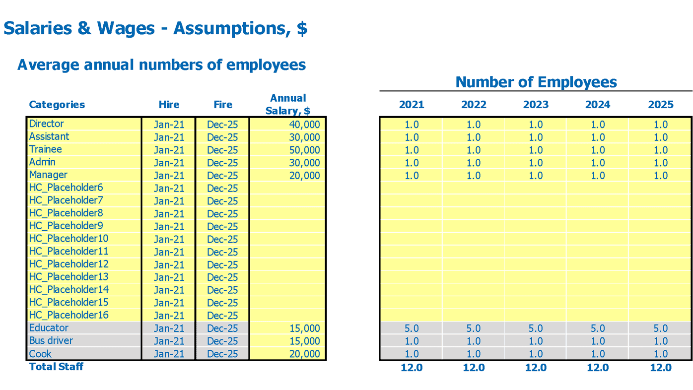 Babysitting Cash Flow Projection Excel Template Wages Assumptions