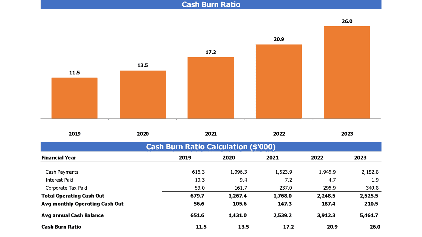 Saas Startup Cash Flow Projection Excel Template Burn Rate